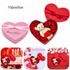 Festival Heart-shaped Box Soap Flower Valentines Day Gift Bears Bouquet Colorful Wedding Decoration Gift For Wedding Favors Home