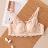 Lace adjustment type gathering bra mulberry silk ultra-thin rabbit ear cup lace