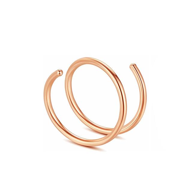 1pc Acier Inoxydable Double Anneau de Nez Spirale Piercing Septum Cartilage Boucles d'Oreilles Anneau Tragus Hélix pour Femmes Bijoux Narine
