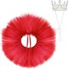 Pet Costume Set Tutu Skirt with Pearl Crown for Small Dog Cat Halloween Birthday Wedding Photo Prop Costume (Red)