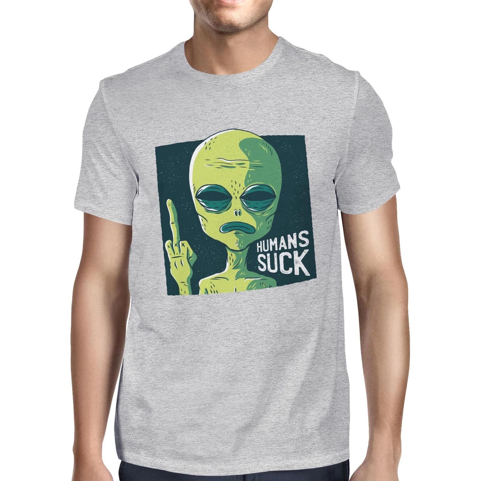 1Tee Mens Humans Suck - Alien T-Shirt M