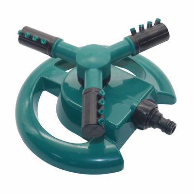 Irrigatori da giardino Irrigazione automatica Prato in erba Spruzzatore d'acqua rotante a cerchio da 360 gradi 3 ugelli Tubo da giardino a tre bracci
