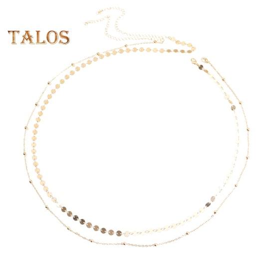 Kvinners midjekjede dobbeltlags paljett justerbar lengde uthulet magedansopptreden midjesmykker fester festivaler nattklubb kroppskjede