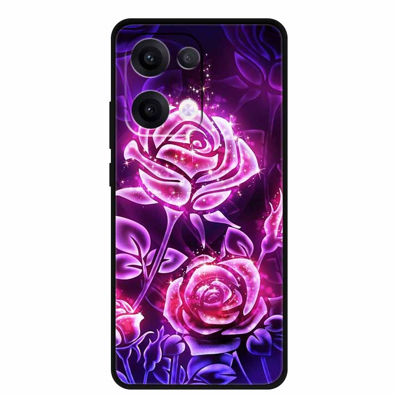 For Oppo Reno13 5G Case Soft TPU Cute Cartoon Silicon Back Cover for Oppo Reno 13 Pro Phone Cases Reno13Pro 13Pro 5G Black Shell