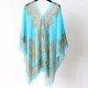 Long Sunscreen Thin Large Scarf Breathable Seaside Vacation Cloak Big Printed Flower Shawl  Summer