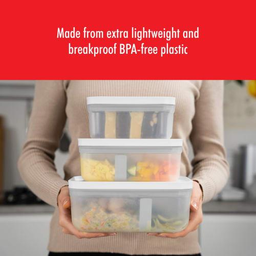 ZWILLING Fresh & Save Medium Airtight Food Storage Containers with Lids, Meal Prep Containers, Plastic, BPA-Free, Gray