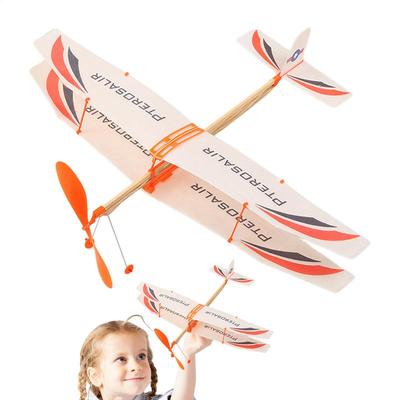 1PC Foam Glider Plane Airplane Toy Rubber Band Powered Plane Model Aircraft for Kids Outdoor Sport Children Educational Toy Gift