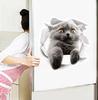 5PCS Cute Cats and Dogs Pet Animals Wall Art Stickers Vivid 3D Holes Interesting Cat and Dog Toilet Stickers DIY Home Decoration
