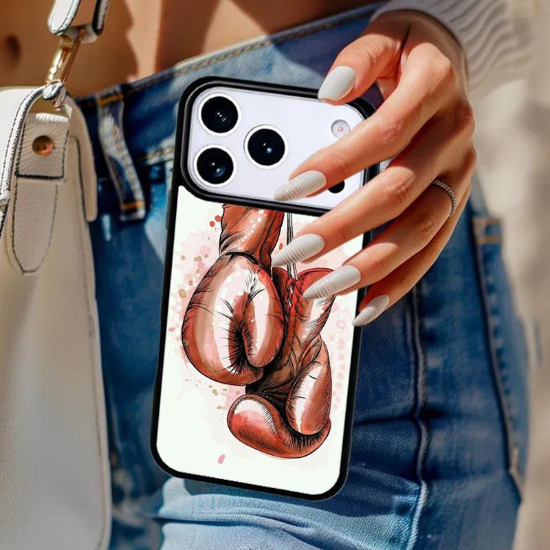 Boxing Gloves Phone Case For iPhone 17 Air 14 15 13 12 Max Cover For Apple 14 15 16 16e 11 Pro Max Plus Coque