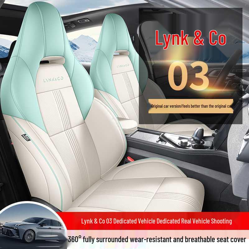 Lynk & Co 03 Leather Car Seat Cushions (23-26), All-Season, Fully Wrapped, Vehicle-Specific Seat Covers
