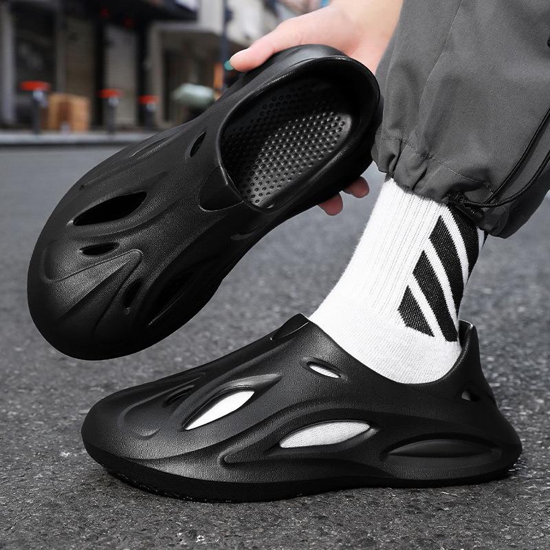 Hole shoes, plus size summer sandals, lightweight casual slippers, two-wear beach shoes, hole shoes