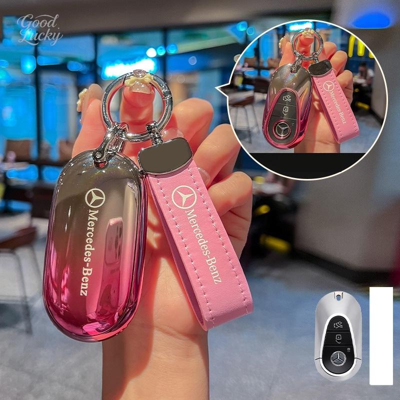 CQR1 Fashion TPU Car Remote Key Case Cover Keychain For Mercedes Benz A C E S G Class GLC CLE CLA GLB GLS W177 W205 W213 W222 X167AMG