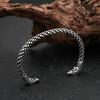Vintage Stainless Steel Vikings Dragon Opening Bracelet Nordic Runes Cuff Bangles For Men Women Scandinavian Jewelry Accessories