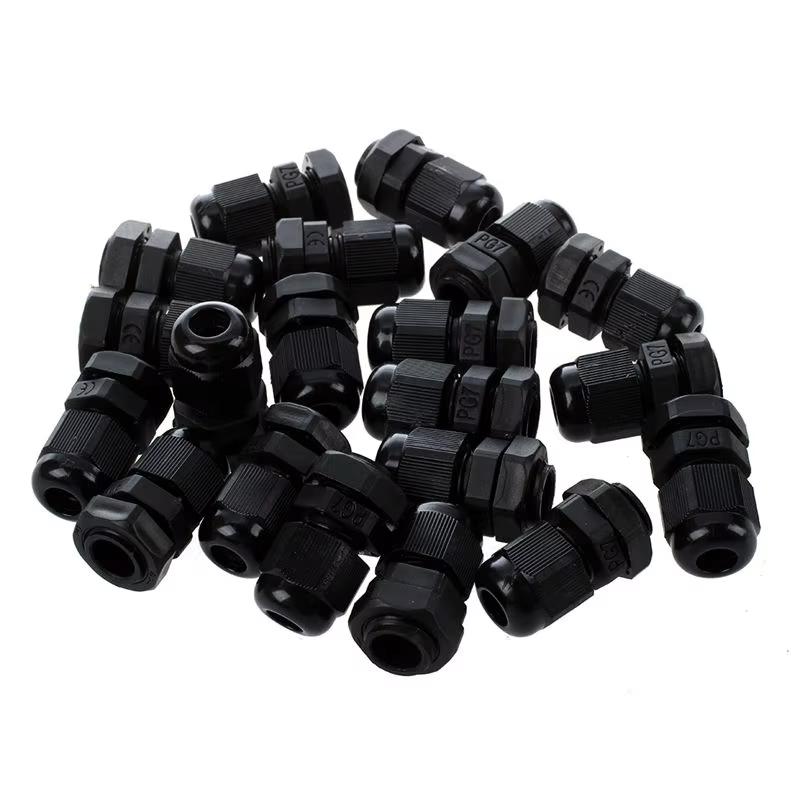 Promotion! 20 Pieces Black Plastic Waterproof Cable Gland Connector PG7