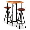 Day & Night - Day & Night 3-piece Bar Furniture Set Solid Acacia Wood Genuine Leather