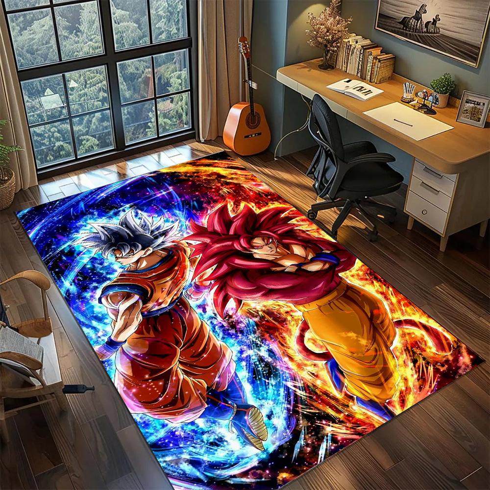 Goku Non Slip Gamer Room Rug, Washable Large Area Carpet Floor Mat Household Bedroom Decor.-TING