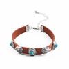 JMXD-Vintage Necklace Metal Flame Stone Velvet Turquoise Necklace, Bohemian Necklace