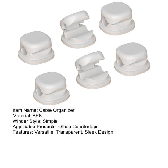 6Pcs Cable Organizers for Desk Invisible Cord Holder with Strong Suction Cup Automatic Locking & Release Cable Clip