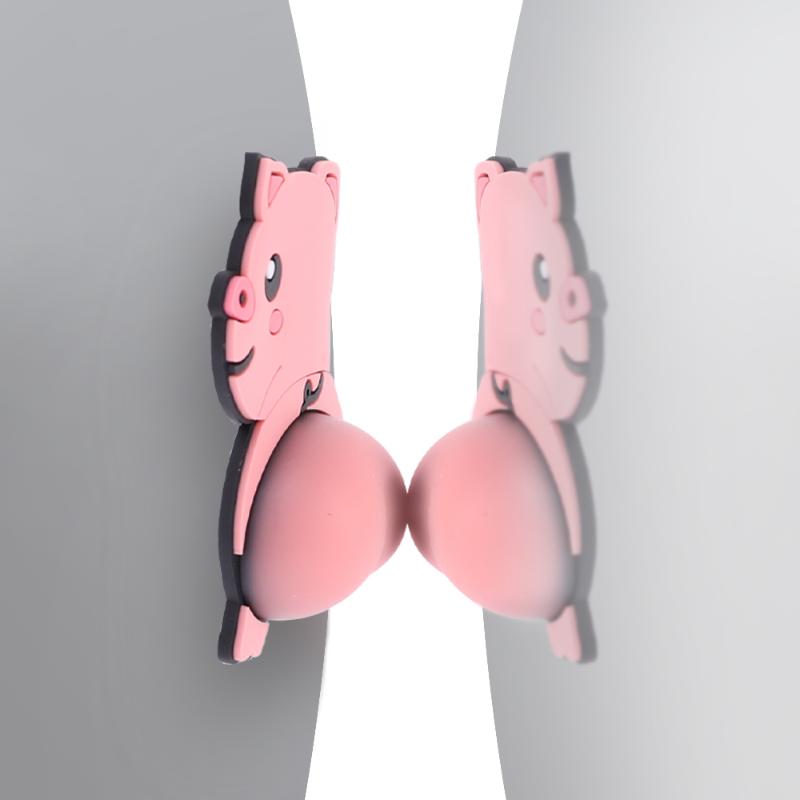 Car Door Anti-collision Stickers Silicone Cartoon Butt Rubber Strips for Auto Rearview Mirror Door Handle Bumper Decals Sticker