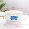 Cartoon - Printed Ceramic Instant Noodle Bowl with Lid, Single - Handle & Large Capacity Home Dormitory Bento Box Soup Bowl