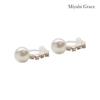 Pearl Earring White Wedding Miyabi Delicate Non-pierced Earrings, Earrings, Women's, Style, Painless, Swinging, Popular, Resin, Gold, Rhinestone,