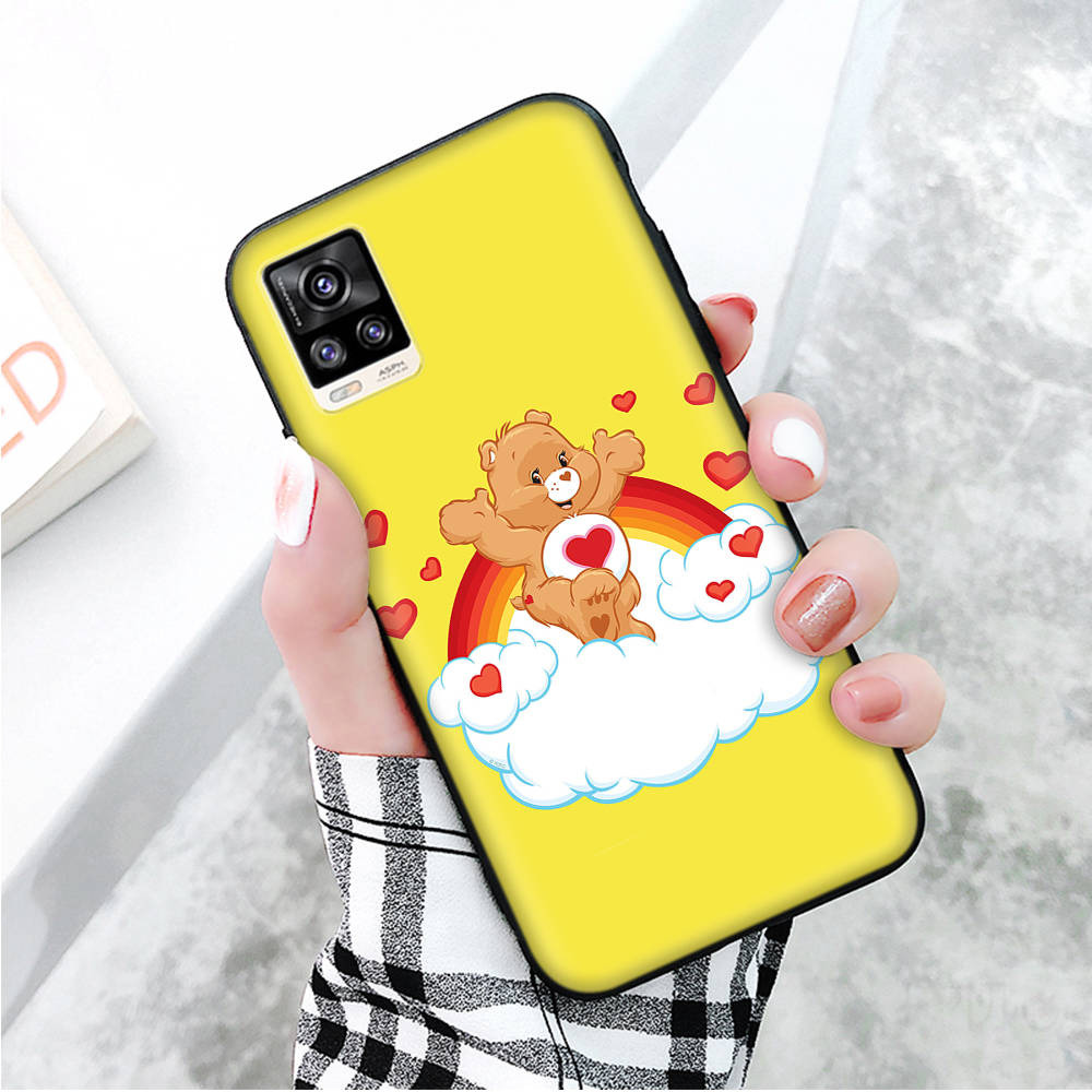 Black Case for Xiaomi Redmi 13C Note 9 iPhone XR 7 8 14 15 11 12 13 X XS Pro Max Samsung A25 S23 S24 FE Ultra Plus Care Bears