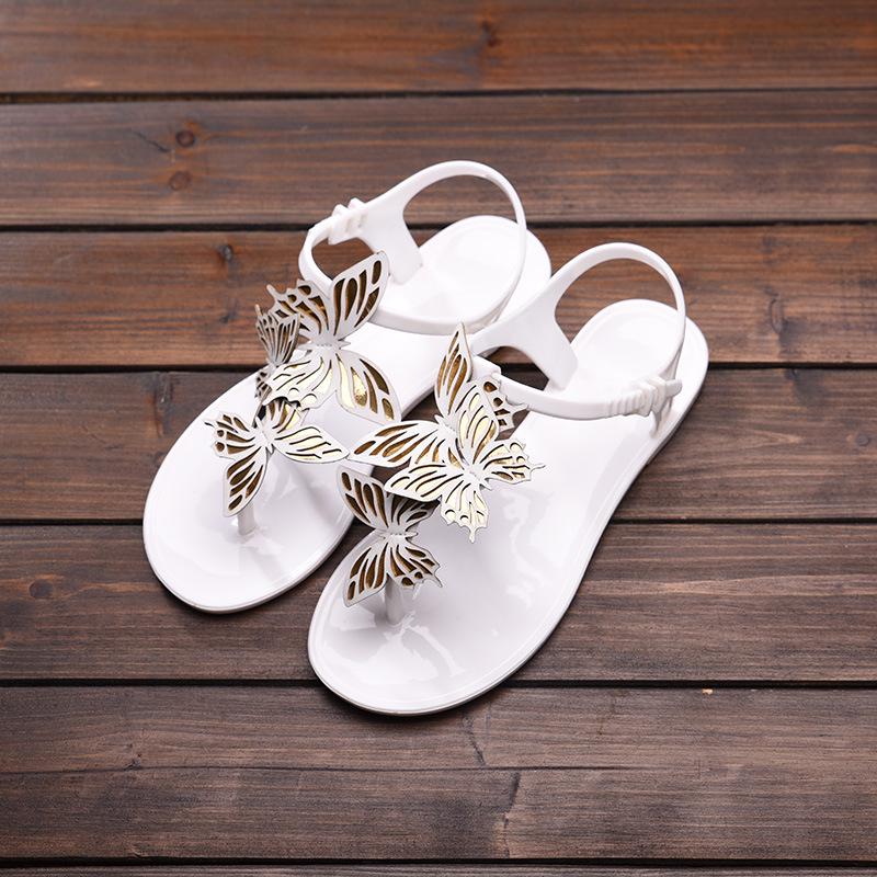Fashion Summer Luxury New Sandals Crystal Sweet Bow Decoration Flat Bottom Herringbone Clip Women's Shoes Outdoor Beach Sandals
