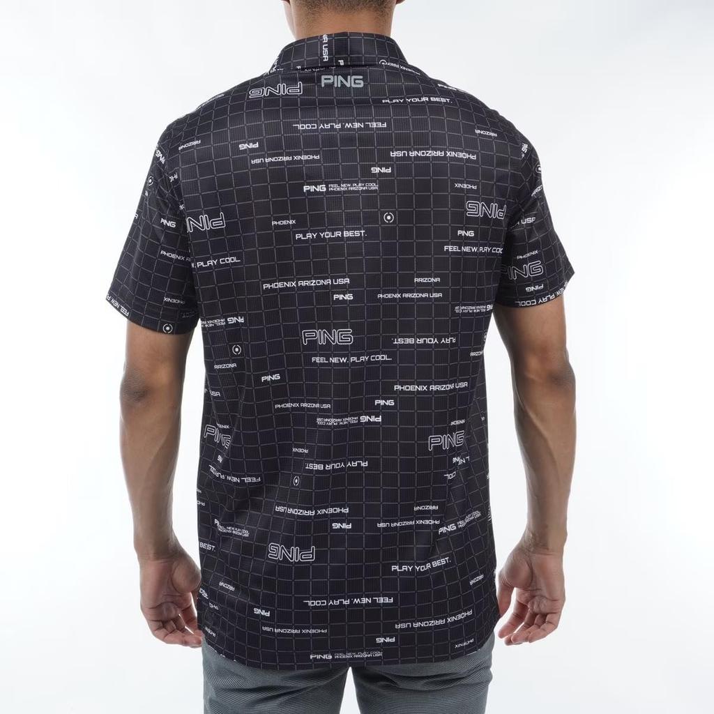 Ping Apparel Men's Short Sleeve Polo Shirt (Sweat-Wicking, Quick-Drying, UV Protection) for Golf, Size 621-4160305 010_Black, Size 3L