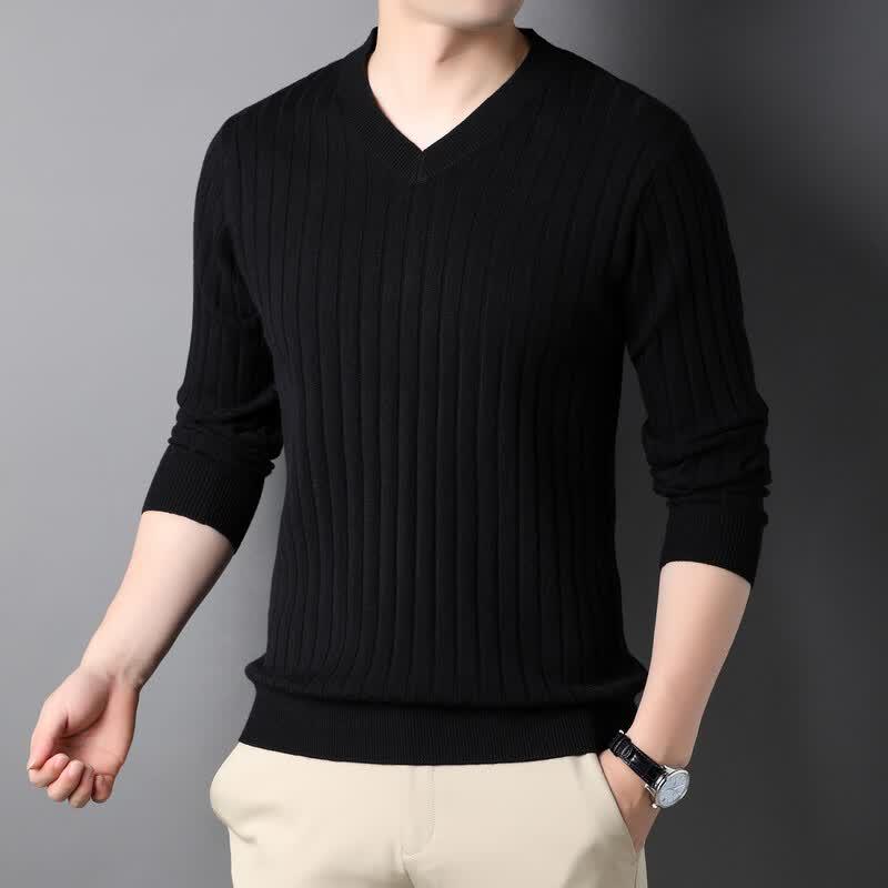 IMAGINEX Men s V-Neck Thickened Long-Sleeve Knitted Sweater 115