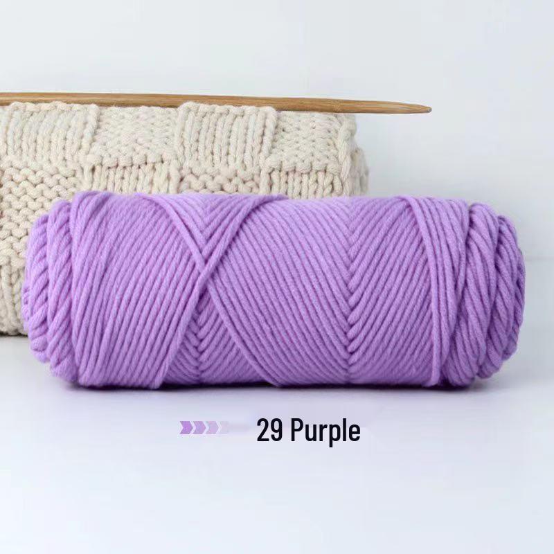 8-Strand Cotton Wool Yarn for Scarf DIY - Thick, Soft Thread with Silk Elements