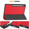 Trifold Stand Slim TPU Leather Magnetic Smart Flip Case for Samsung Galaxy Tab S10 Fe Plus 13.1 Inch SM-X620 With Pen Holder