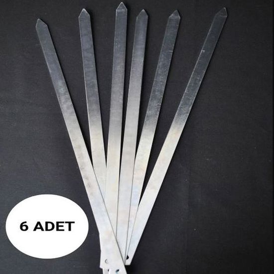 Saint Belisama 6 Professional Stainless Steel Mincing Skewers (Adana-Urfa-Antep Kebab Skewers)