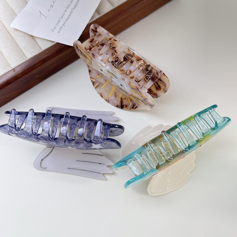Creative Funny Semicircle Sun Acetate Hair Claw For Women Girls Versatile Hair Accessories Simple Shark Clip Gifts