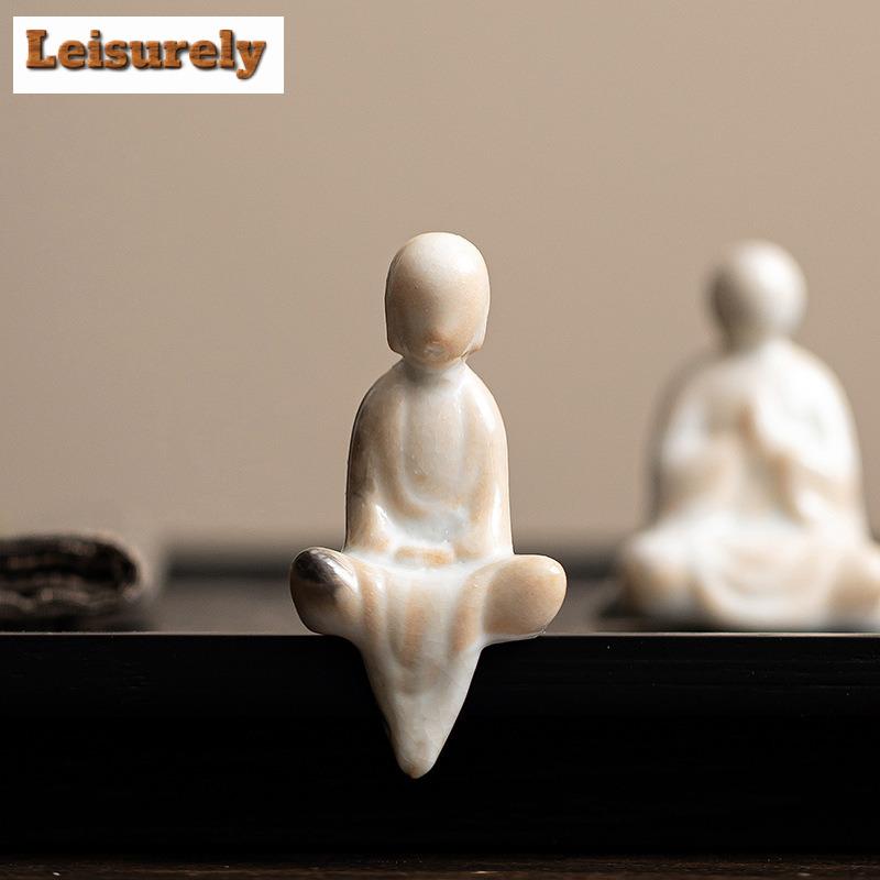Zen Ungefesselt Buddha Charakter Tee Haustier Handgefertigt Kleiner Blumentopf Landschaftsgestaltung Tee Figur Spielzeug Mini Tee Statue Ornamente
