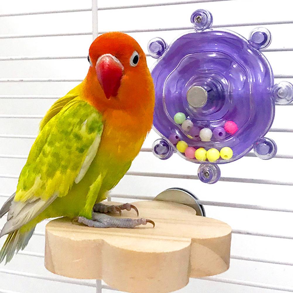 Cockatoo Chew Toy Flying Saucer Bird Decompression Anxiety Peony For Stress Enrichment Supplies F7V0