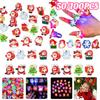 1/50/100PCS Christmas LED Ring Luminous Flash Finger Rings Light-Up Magic Rings Christmas Party Favors Glow Up Rings Xmas Gifts
