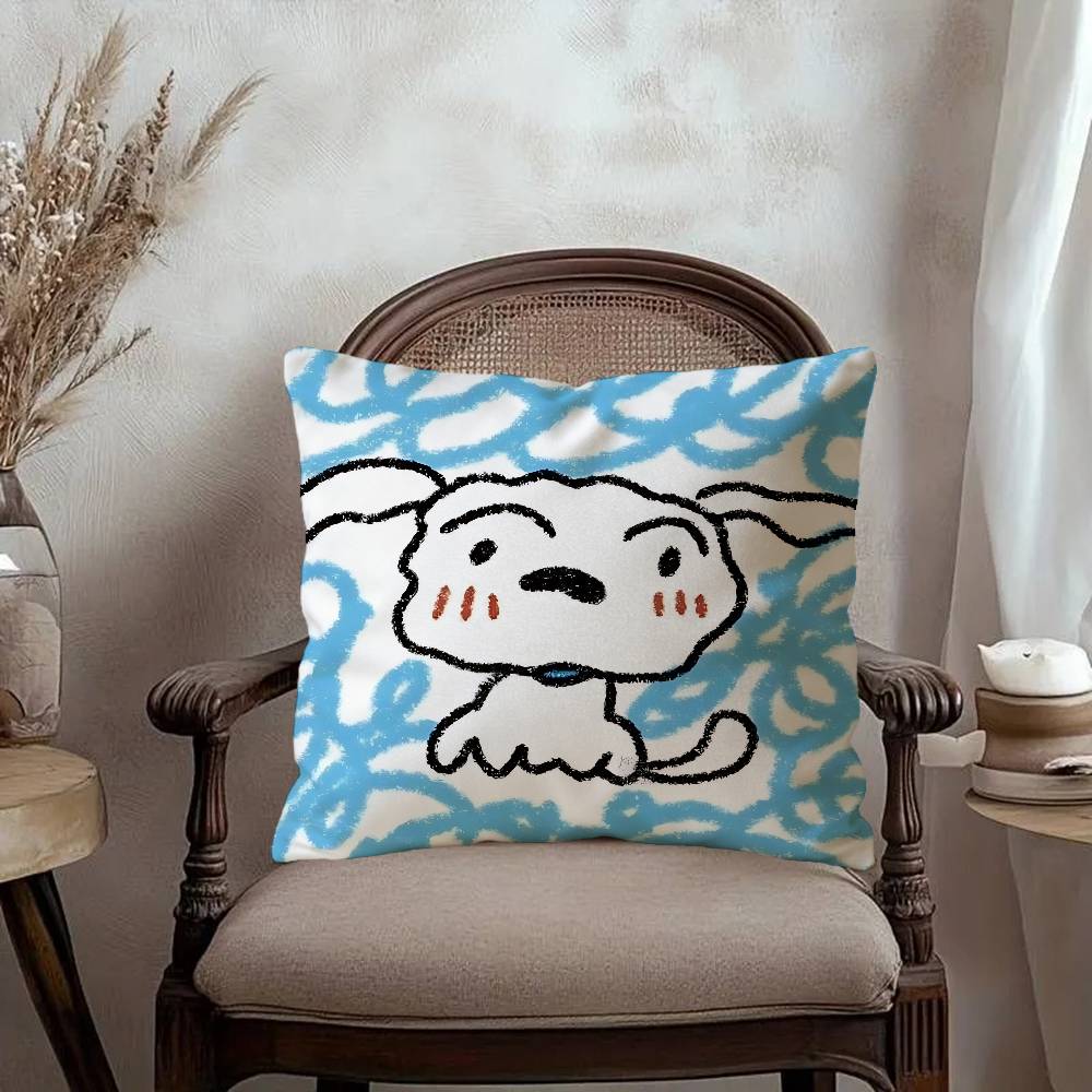 Cartoon C-Crayon S-Shin-chan Nohara Shiro Maple Design Cushion Cover Happy Autumn Harvest decor Holiday Decorati Pillow Cover