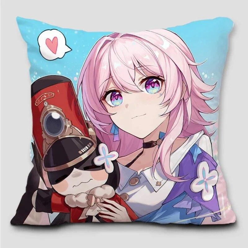 Anime Honkai Impact Pillow Cover Cosplay Cute Comic Print Cushion Cover Sofa Bedroom Home Decoration Pillow Cover