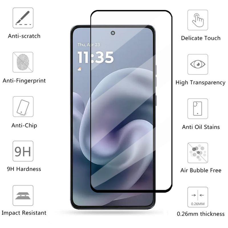 2IN1 For MOTO G86 Power Glass Full Coverage Screen Protector Tempered Glass + Camera Lens Film