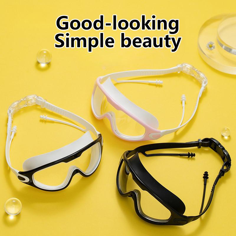 New Swimming Goggles High-Definition Waterproof Anti-Fog Adult Men And Women Swimming Goggles Flat Big Frame Swimming Glasses