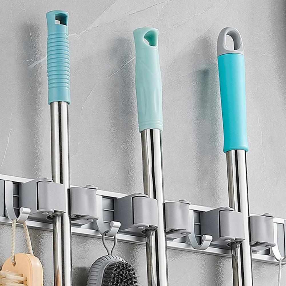 2 In 1 Tool Organizer With 3/4 Racks&4/5 Hooks Storage Hook Hangers Wall Mounted Space-Saving for Garden Garage Kitchen Bathroom