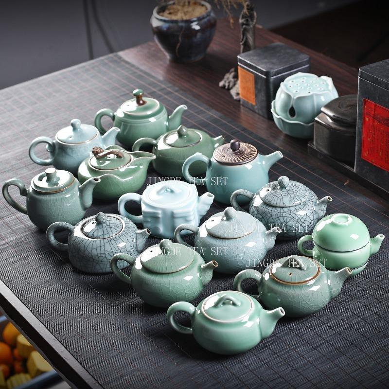 Ice Cracked Glazed Ceramic Teapot Household Large Capacity Teapot Chinese Style Tea Pot with Filter Kungfu Tea Set Teaware