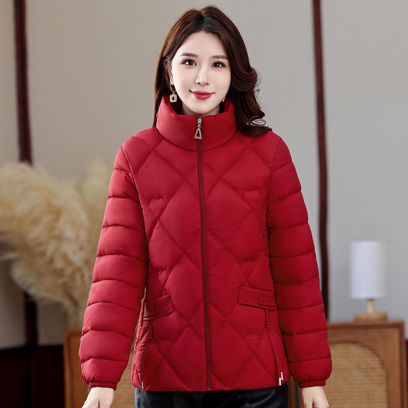 Winter Clothes Small Mother Clothes Short Thickened Down Cotton Clothes Medium Old Man Large Size Jacket Warm Stand-up Collar Cotton Clothes