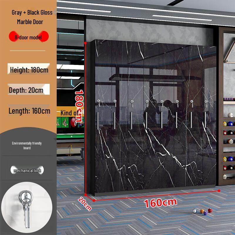 8-Door Billiard Cue Storage Cabinet