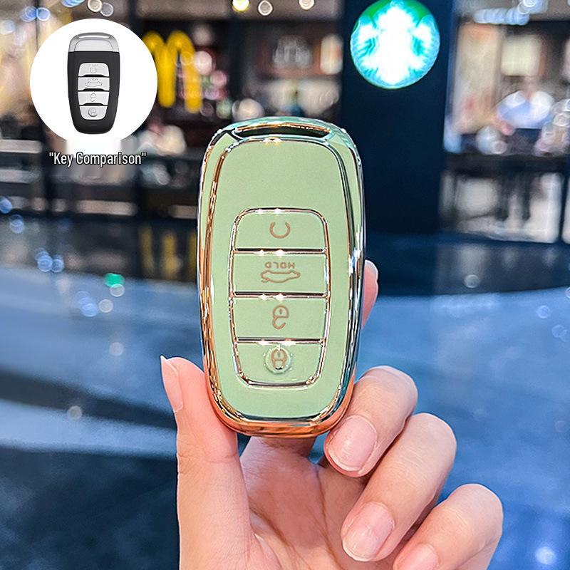 Premium Key Cover for Hongqi H5, HS5, H6, HS3, H9, HS6, EQM5, HS7 - Elegant Car Shell Buckle