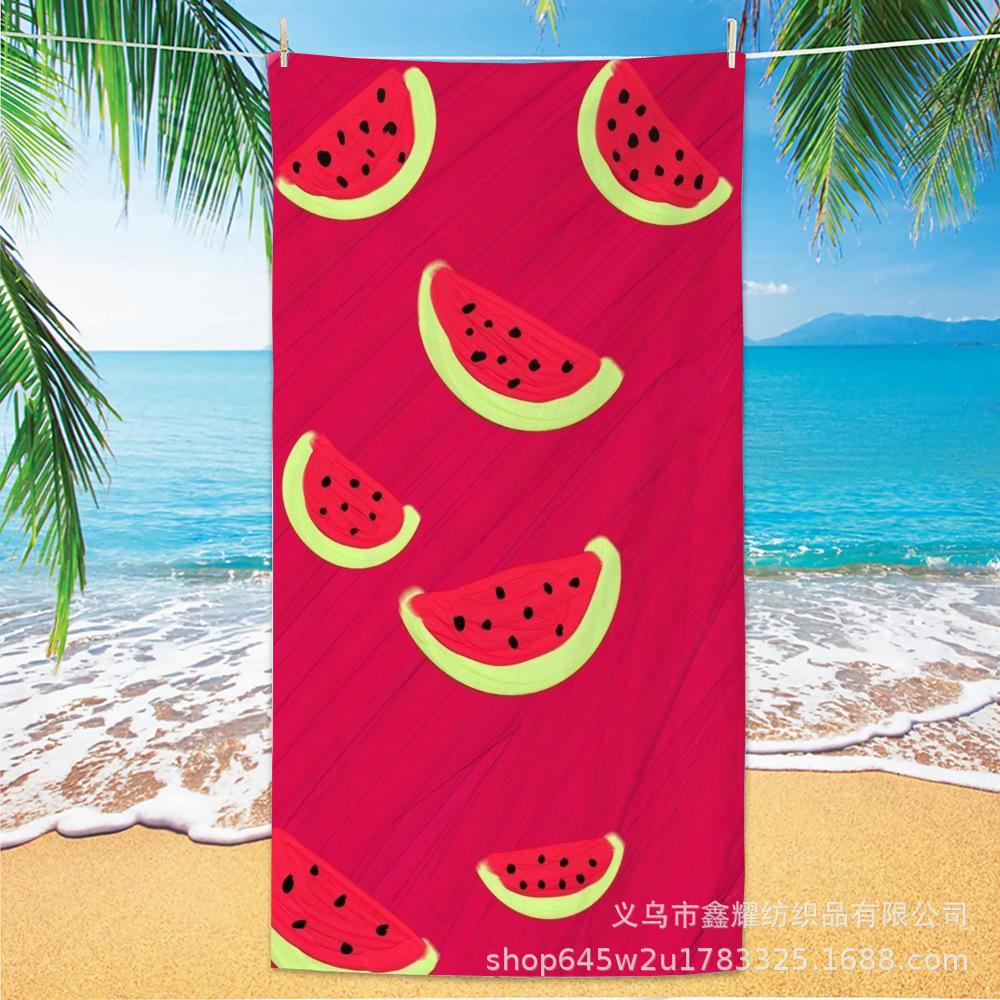 1pc Fruit Printed Large Beach Towel, Ultra-fine Fiber Towel, Outdoor Swimming, Vacation, Camping Beach Towel Bath Towel