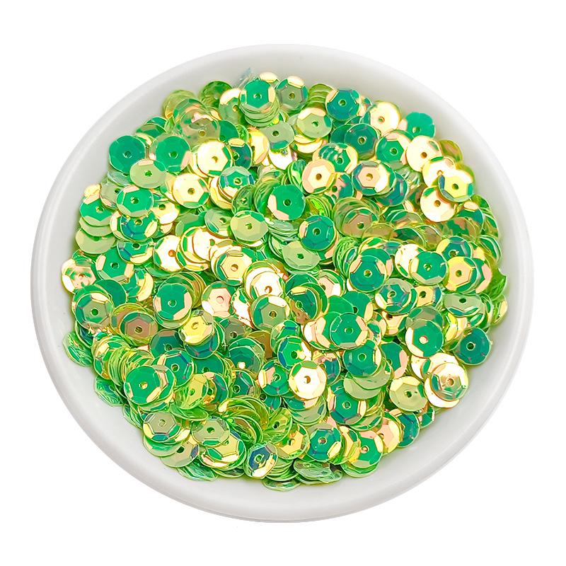 

Круглі вигнуті блискітки ПВХ розміром 6 мм із середнім отвором і шестикутними намистинами для шиття 20g/pack