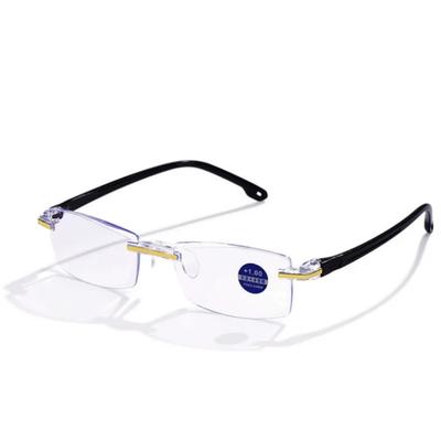 Neue randlose Kanten-Schneide-Blaulicht-Alterssichtbrille mit intelligentem Zoom, hochauflösende Alterssichtbrille für