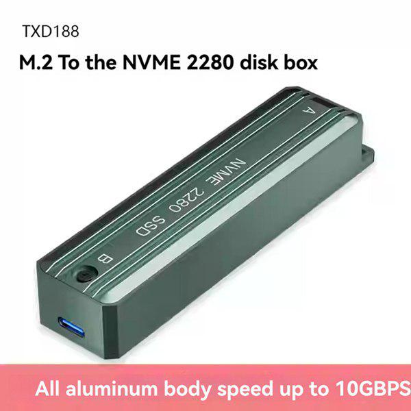 2280 NVMe M.2 Aluminum Alloy Solid-State Drive Enclosure, Color: As Shown