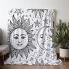 1pc Vintage Sun and Moon Star Blanket, Polyester Fabric, Machine Washable, Suitable for Bedroom Living Room Use